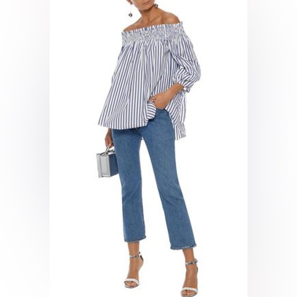 Caroline Constas Striped off Shoulder Lou Top Blouse - Picture 11 of 11